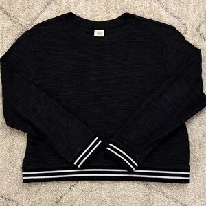 Abercrombie & Fitch Black Sweater with White Striped Cuffs